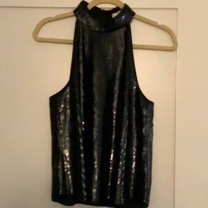 Joie black sequin top